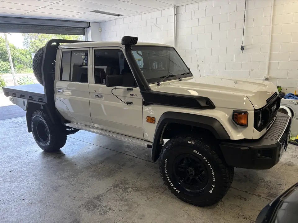 Toyota LandCruiser dual cab in the workshop